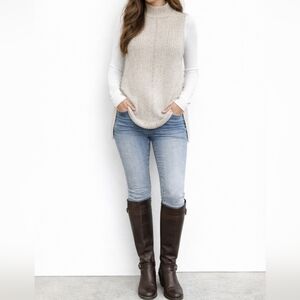 Talbots Oatmeal mock sweater vest